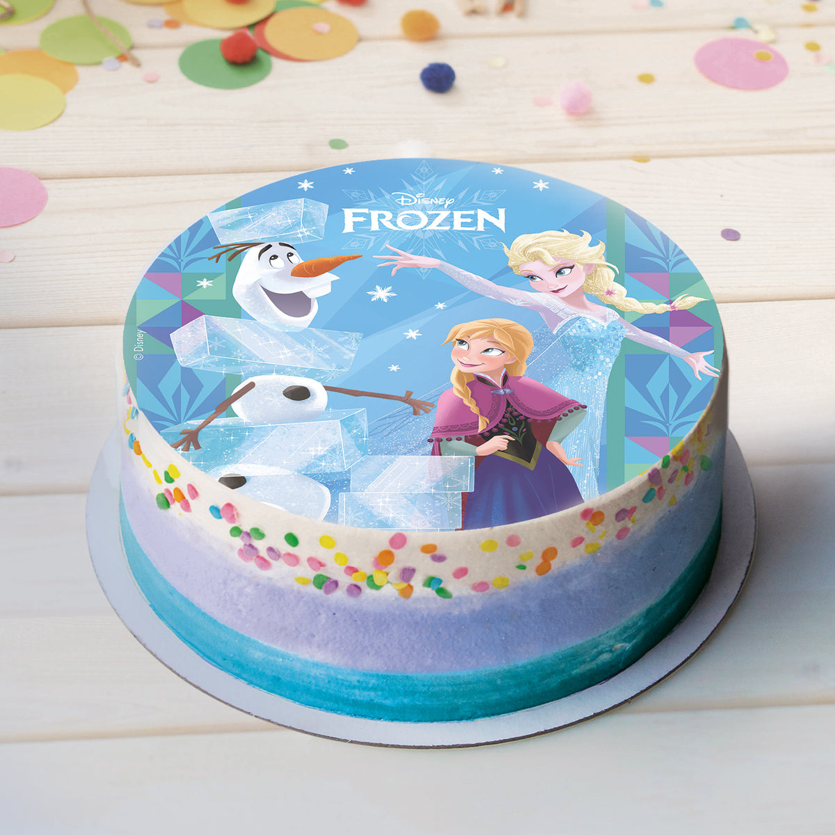 BOX 6 FROZEN WAFER CAKE DECORATING DISCS IN FOIL 20 CM