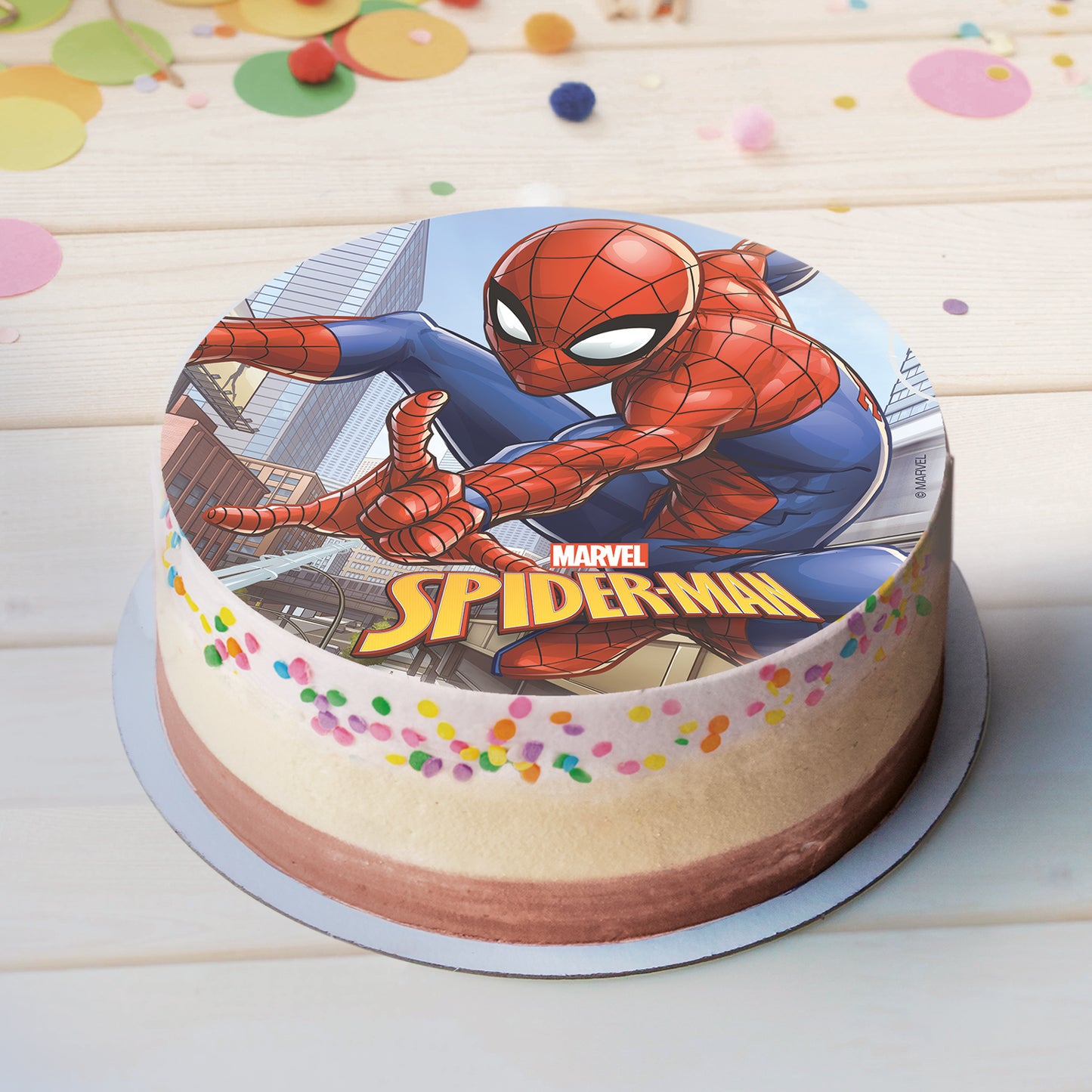 BOX 6 SPIDERMAN WAFER CAKE DECORATING DISC IN FOIL 20 CM