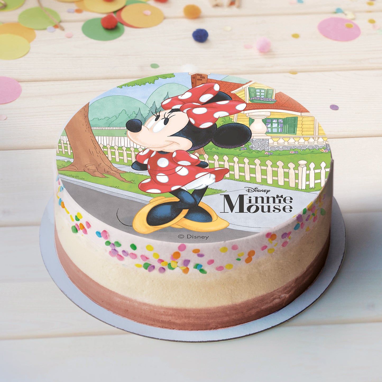 DISCO HÓSTIA PARA BOLOS MINNIE MOUSE 20CM