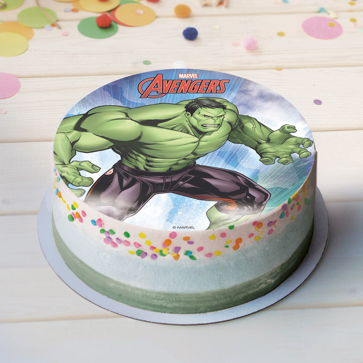DISCO HÓSTIA PARA BOLOS HULK 20CM