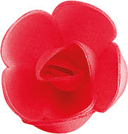 RED ROSE WAFER FLOWER ASSORTED 4CM