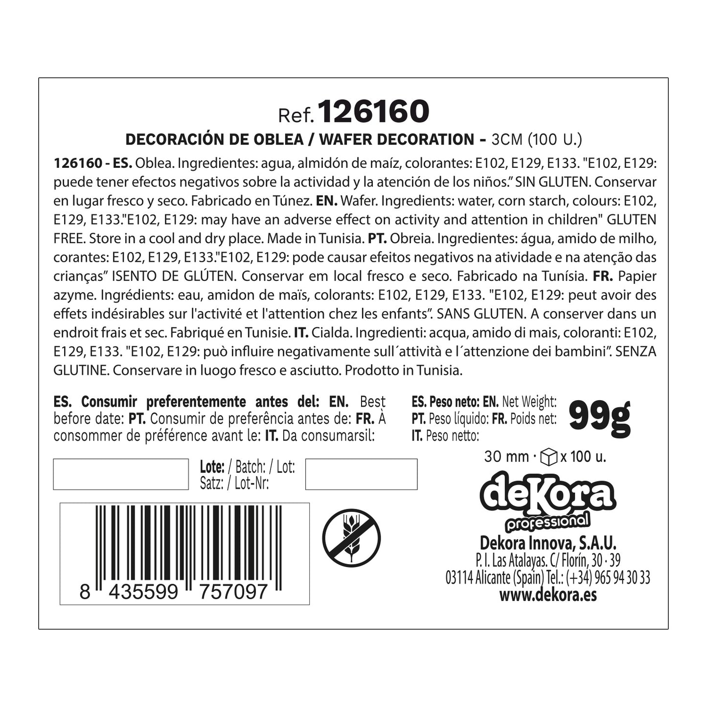 MINI FLORES DE WAFER BICOLOR Ø 3CM