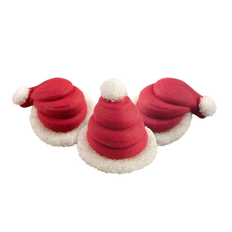 DECORACIÓN AZÚCAR 3D GORROS PAPA NOEL 3 CM