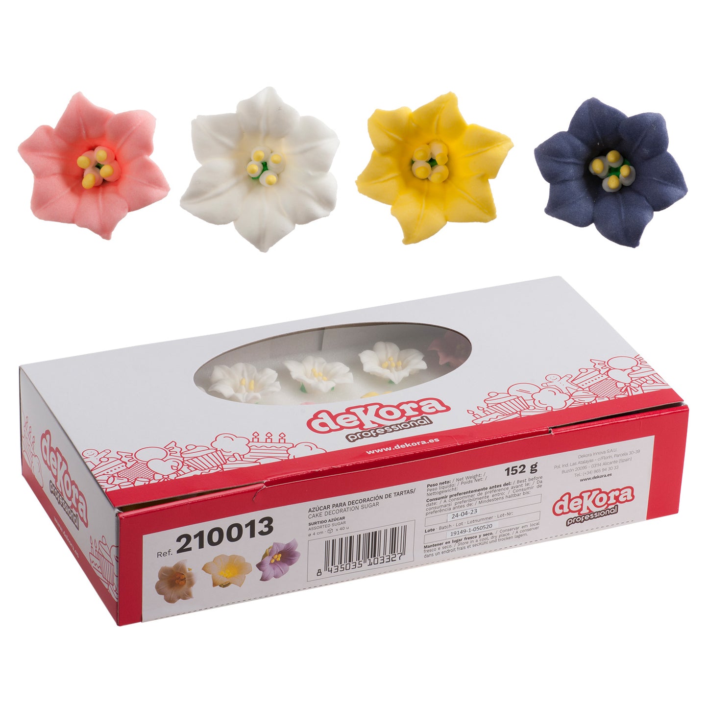 FLOR AZUCENA AZÚCAR 4 cm PARA DECORAR TARTAS