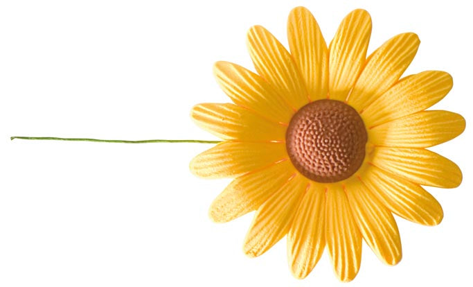 DECORATION EN SUCRE ASSORTIMENT MARGUERITES JAUNES/BLANCHES
