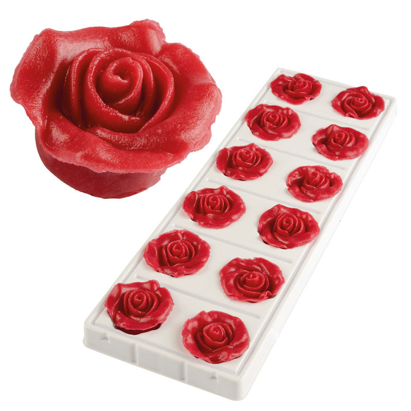 ROSAS DE AZÚCAR BLANDO COLOR ROJO Ø 3,5CM