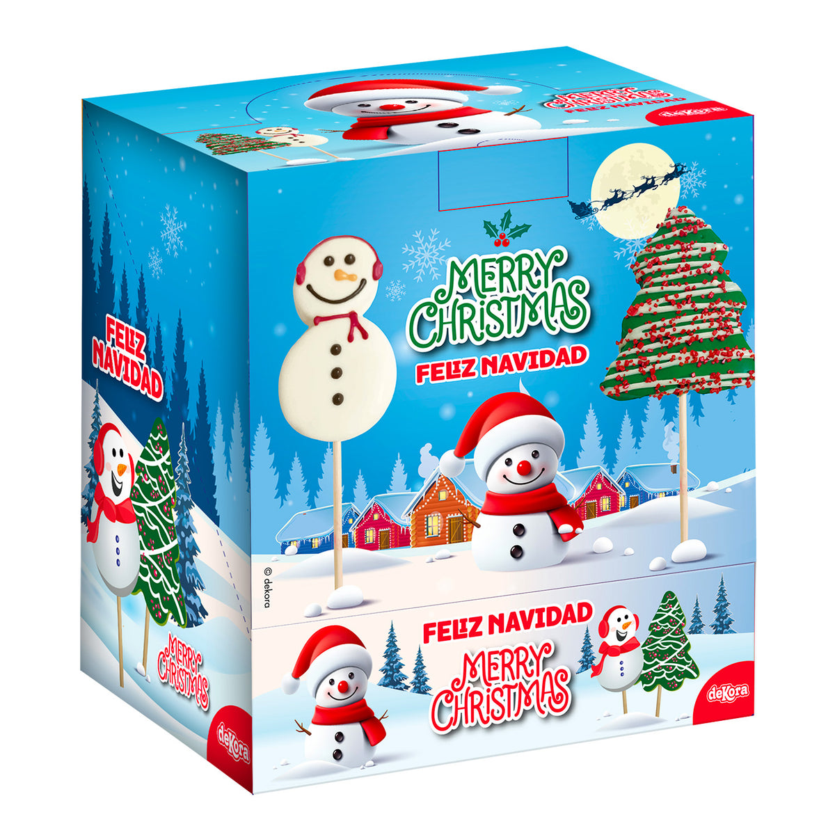 CHUPA-CHUPA DE MALVA E CHOCOLATE ÁRVORE E BONECO DE NEVE 30G