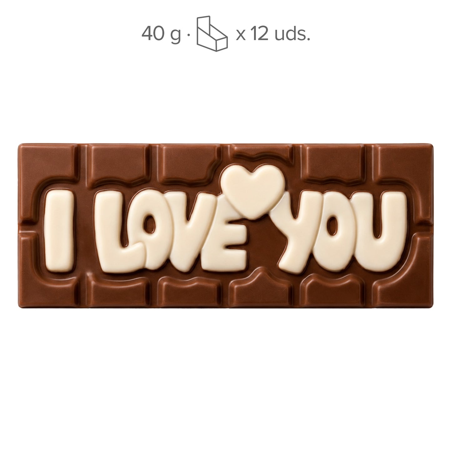 MINI TAVOLETTA DI CIOCCOLATO I LOVE YOU 40GR
