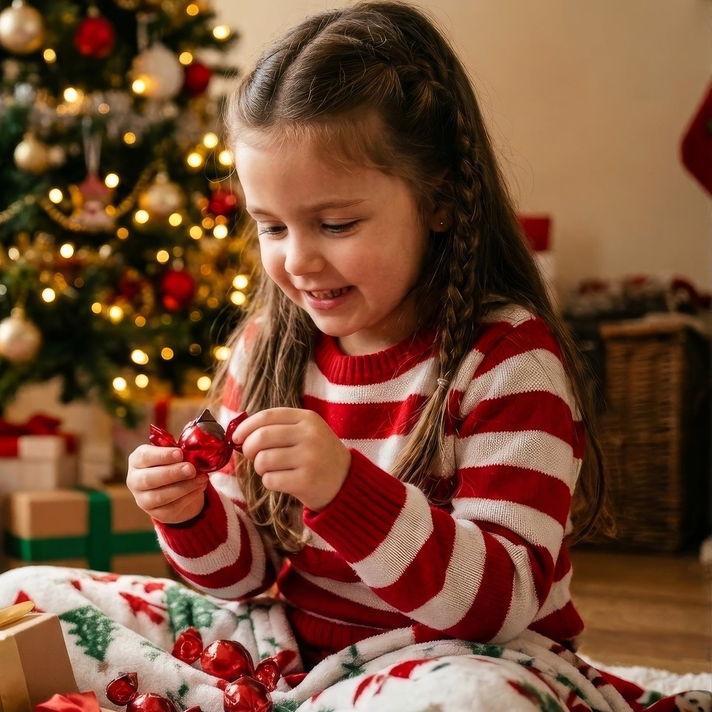 CHRISTMAS CHOCOLATES WITH POPPING CANDY 90GR