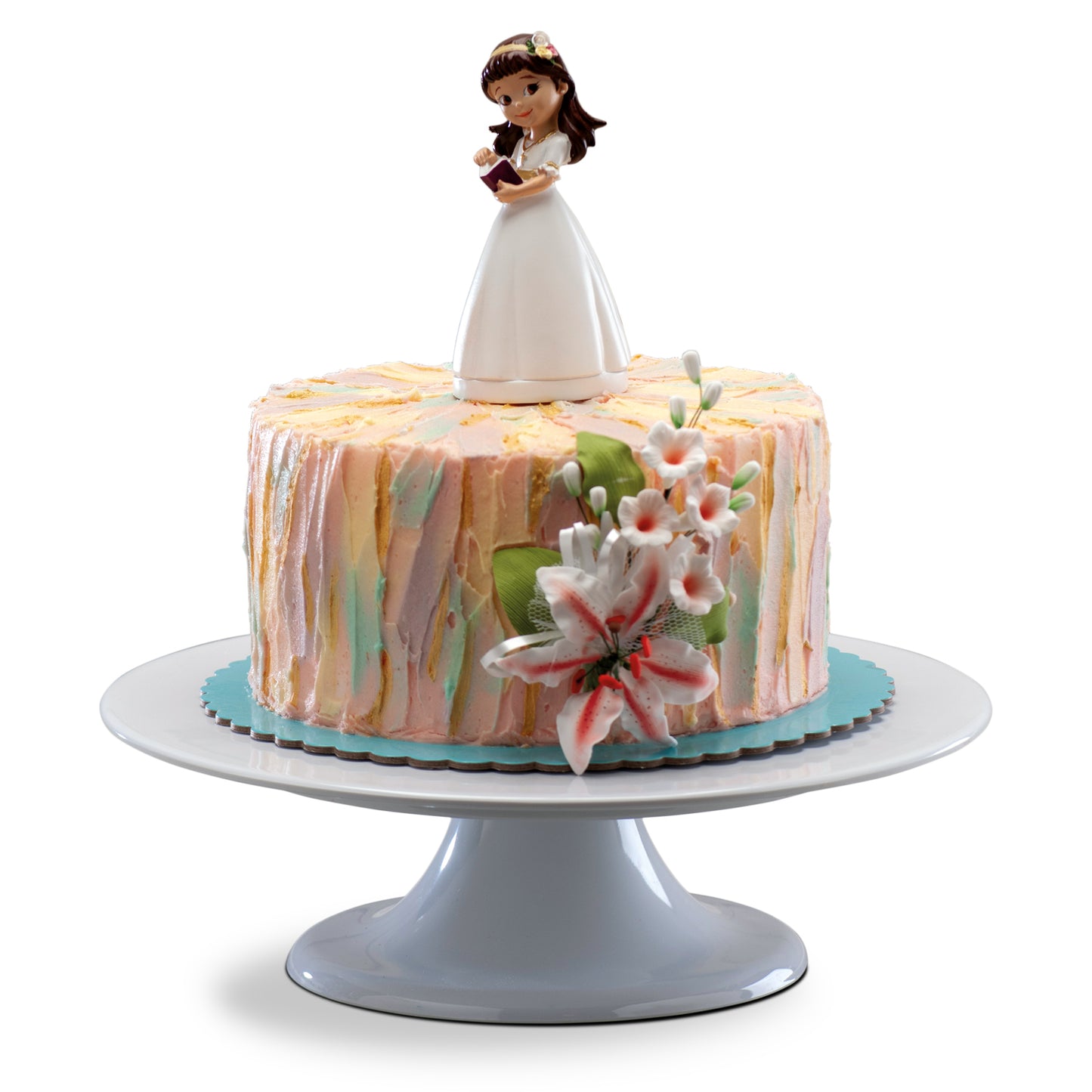 RAMO DECORAÇÃO AÇÚCAR SORTIDO FLORES BRANCAS 15CM