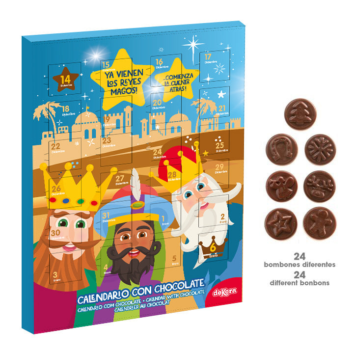 CALENDARIO CON CHOCOLATES DÍA DE REYES MAGOS 50GRS
