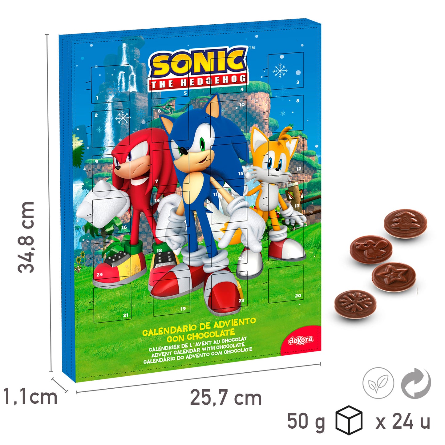 CALENDARIO CHOCOLATE SONIC 50GR