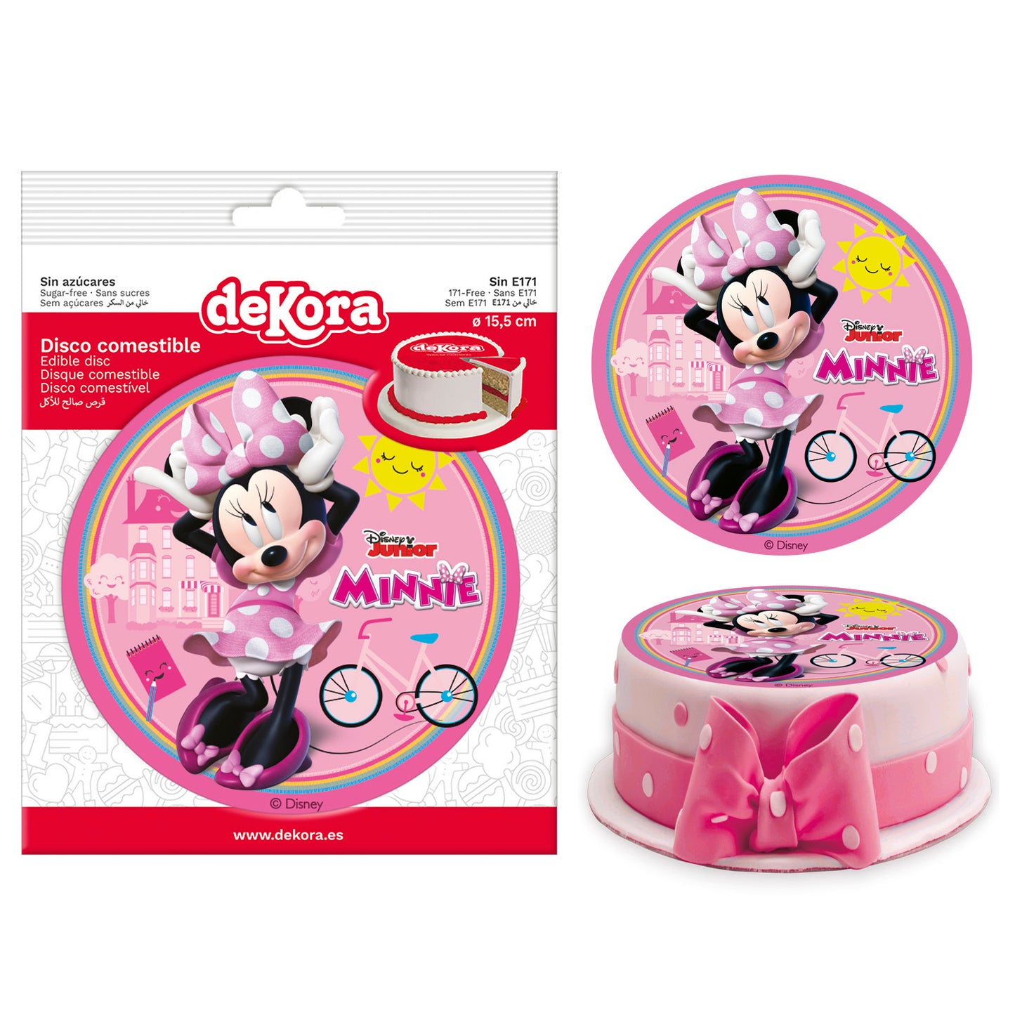 DISCO COMESTIBLE TARTA MINNIE ZERO 15,5CM
