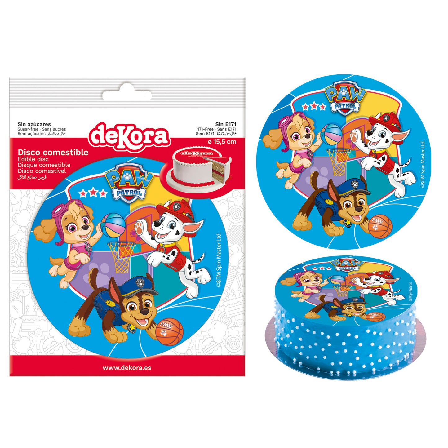 DISCO COMESTÍVEL DECORAR BOLOS PAW PATROL ZERO 15,5CM