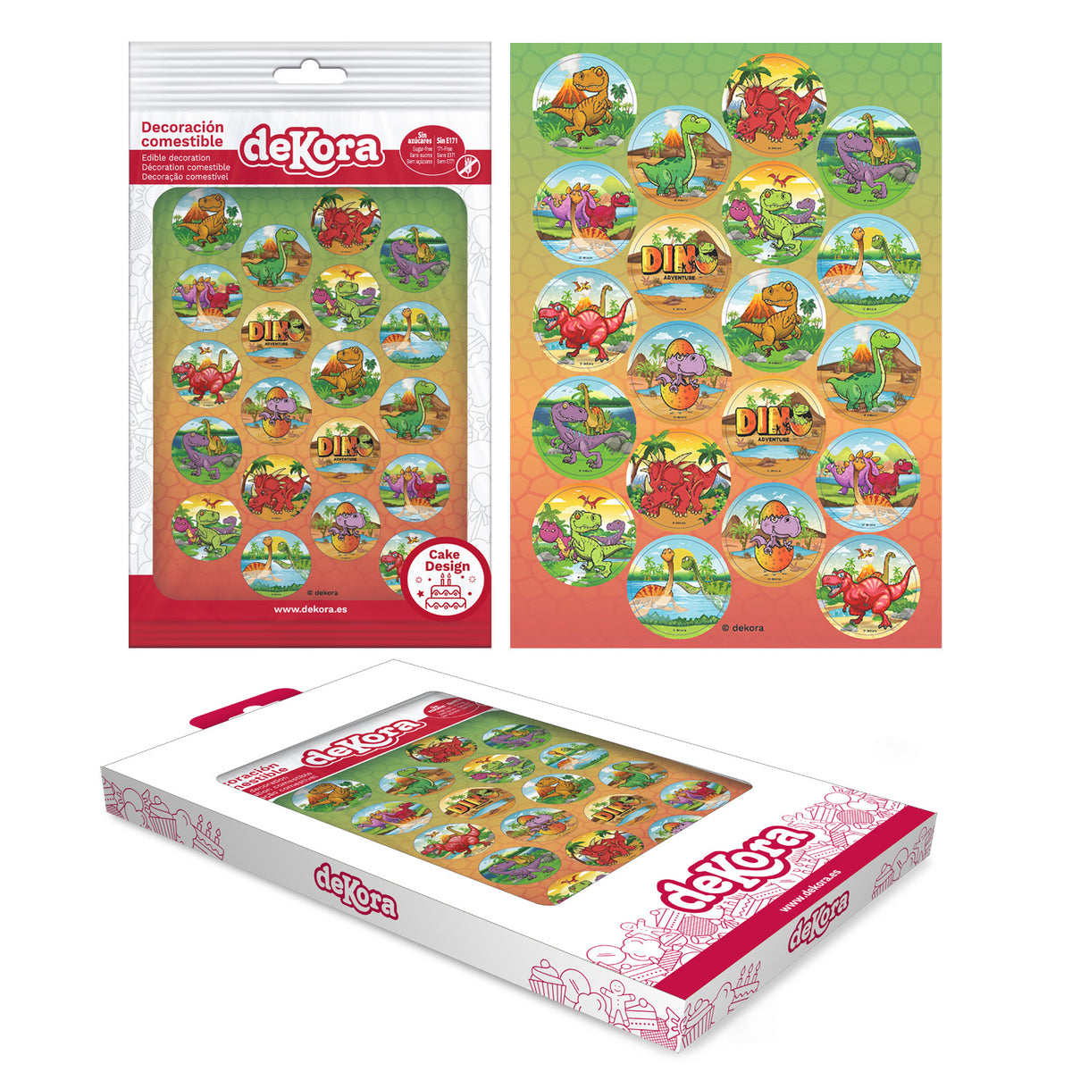 MINI DISCOS COMESTÍVEIS DINOSSAURO Ø 3.4CM ZERO
