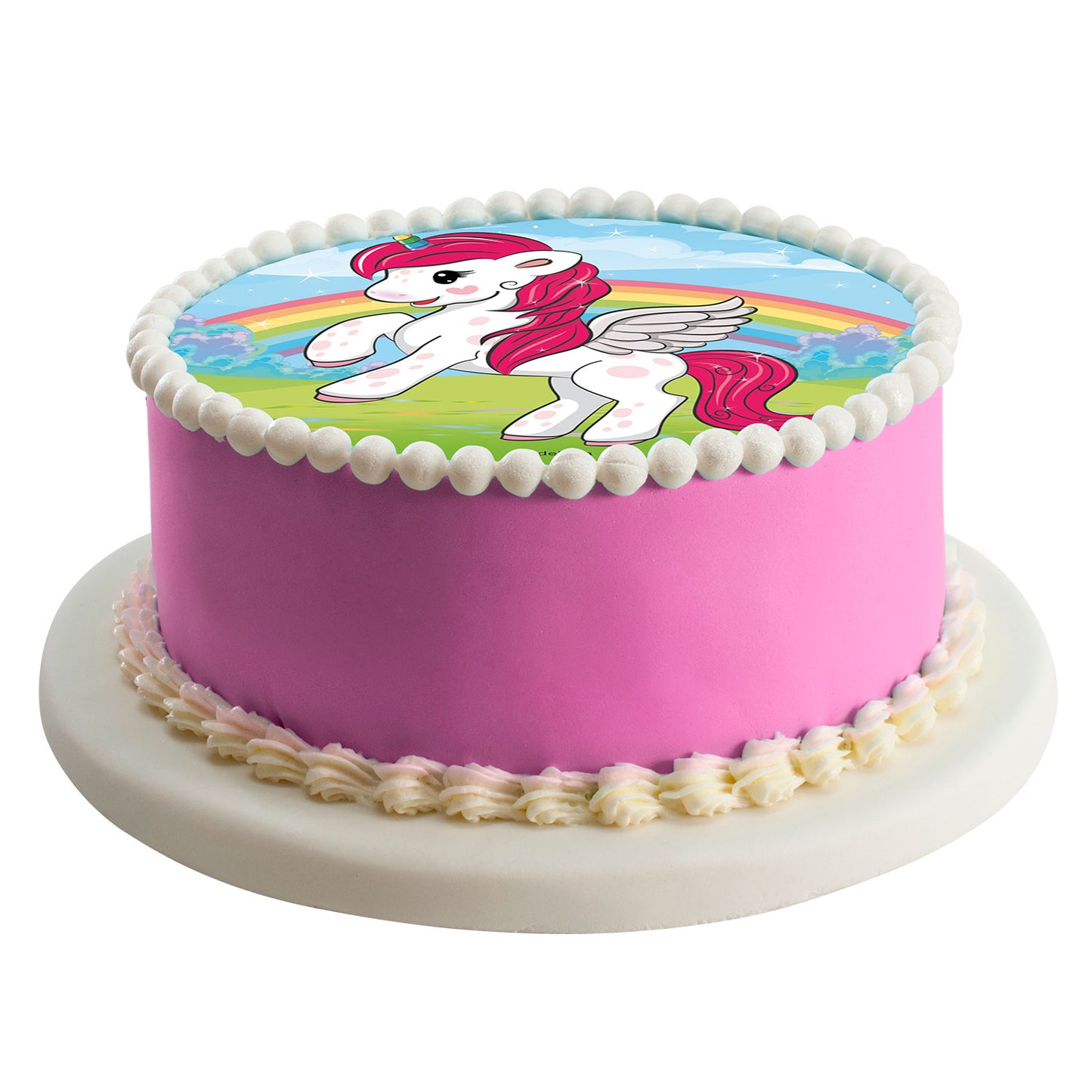 DISCO COMMESTIBLE TORTA UNICORNIO 20CM