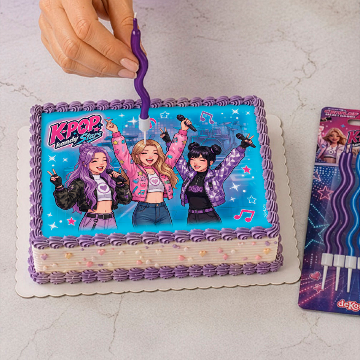 LAMINA COMESTIBLE TARTA KPOP KANDY STARS 14,8X21CM A5