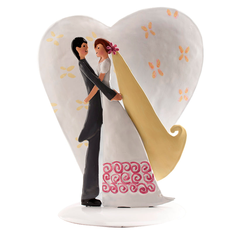 MARIÉS EN MÉTAL COEUR 18CM.