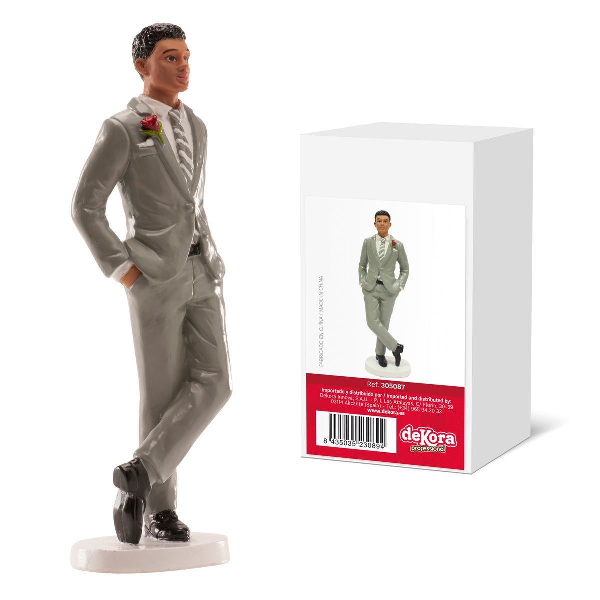 FIGURA DE BODA HOMBRE "TRAJE GRIS" 16 CM