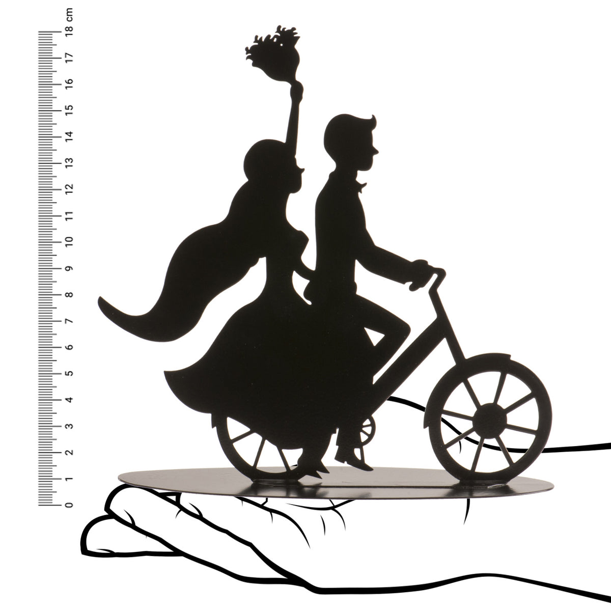 CAKE TOPPER BICYCLETTE MÉTAL NOIR 18CM