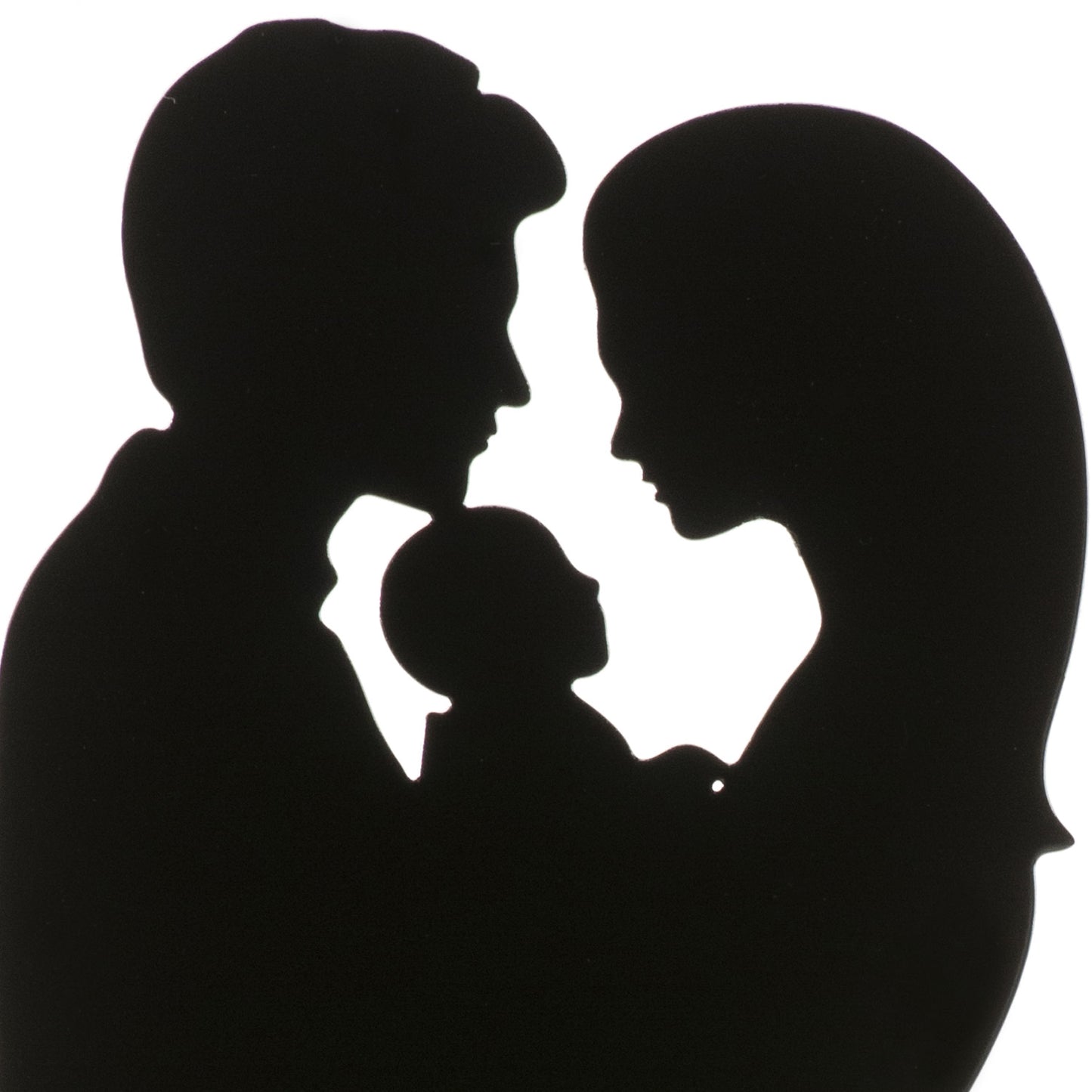 BLACK METAL WEDDING COUPLE WITH BABY 18CM