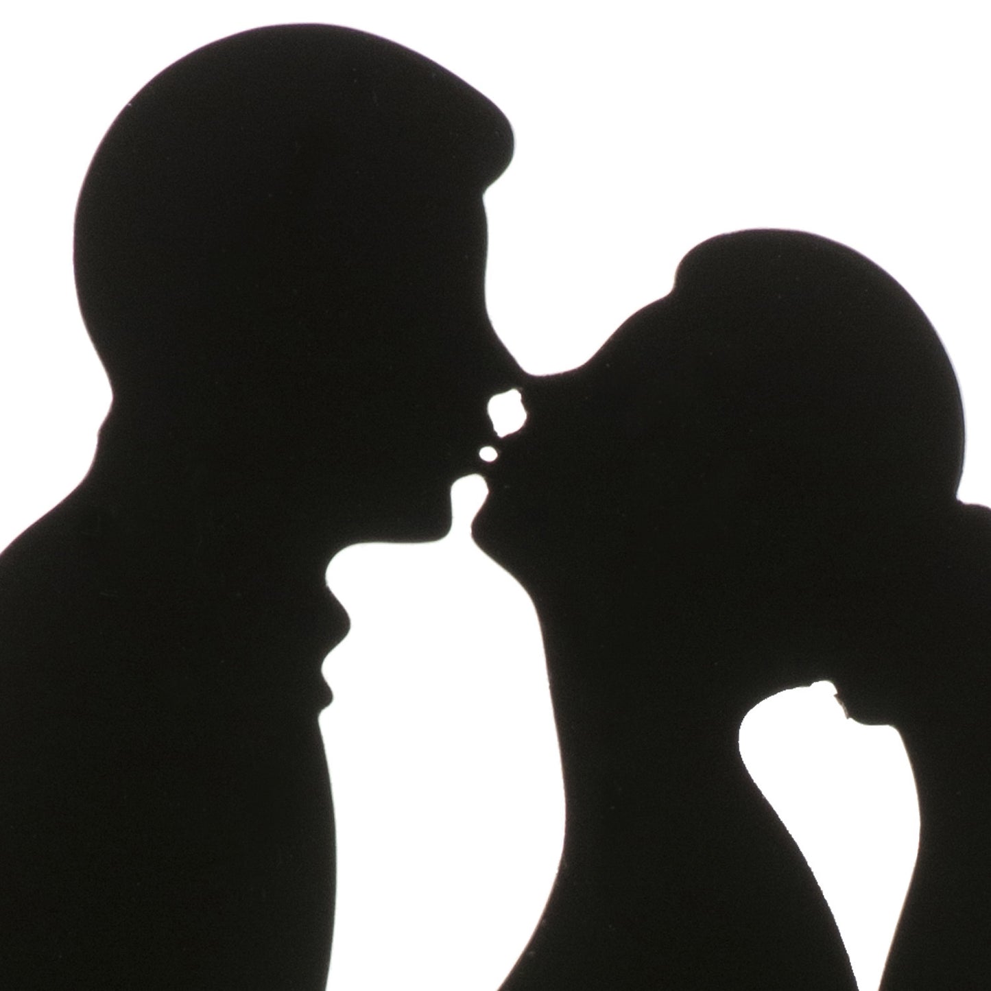 PAREJA BODA BESO DE METAL NEGRO 18CM