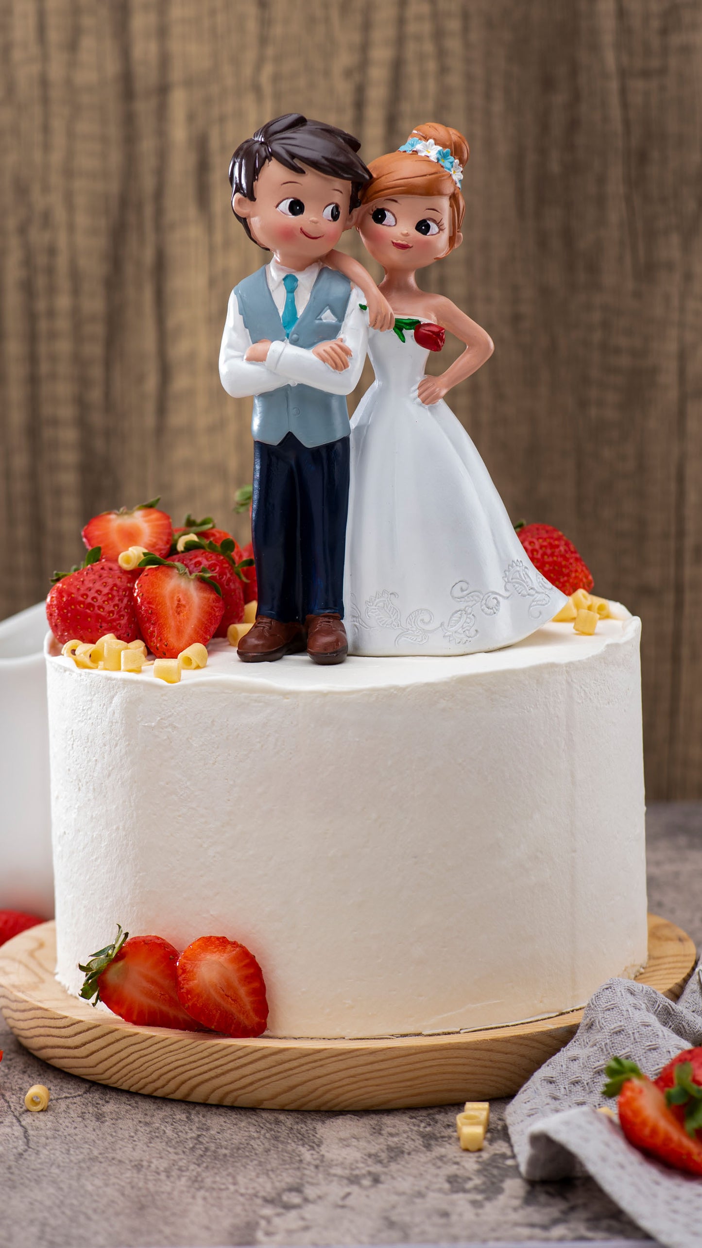 PAREJA BODA CON FLOR 16CM