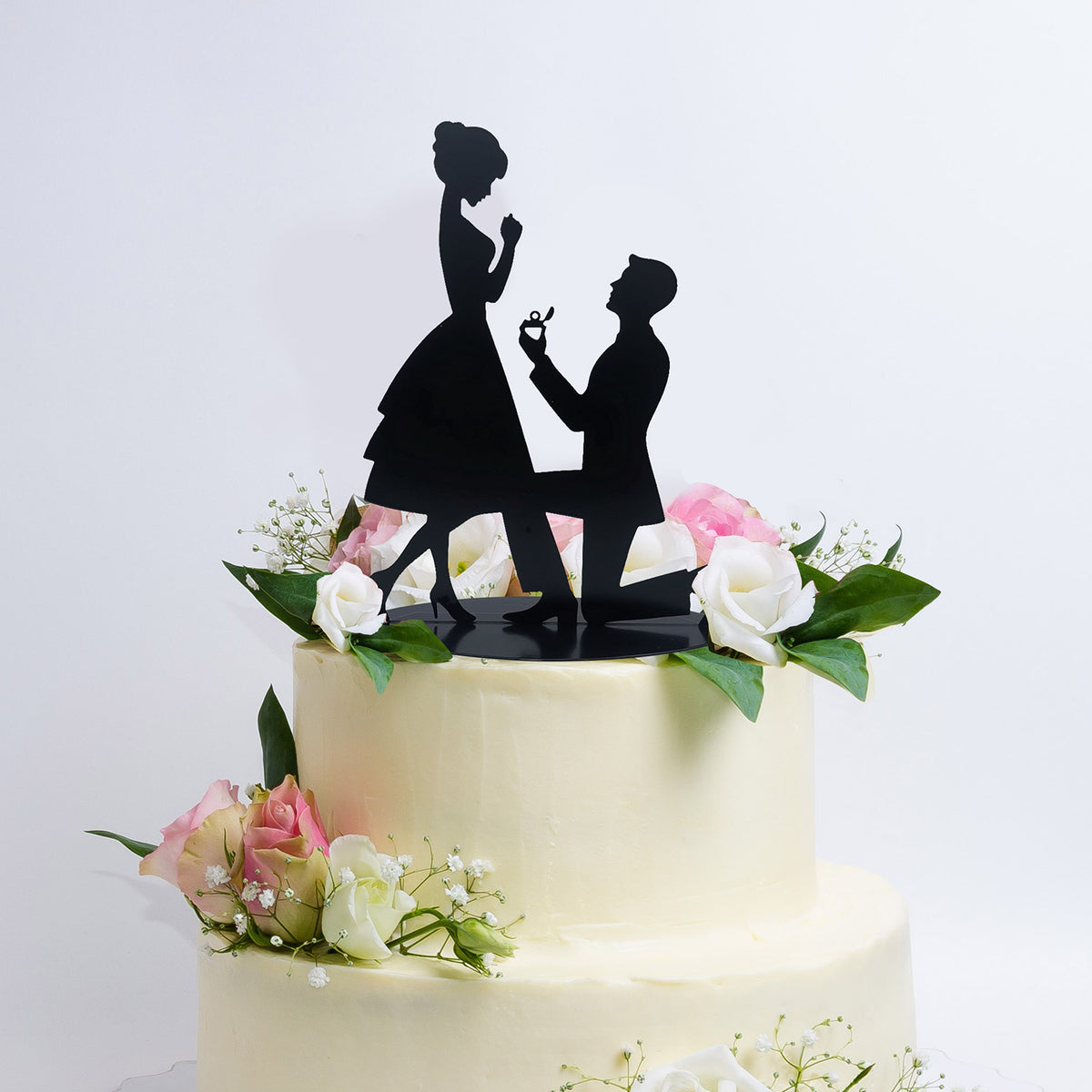 PAREJA BODA PEDIDA DE MANO METAL NEGRO 18CM