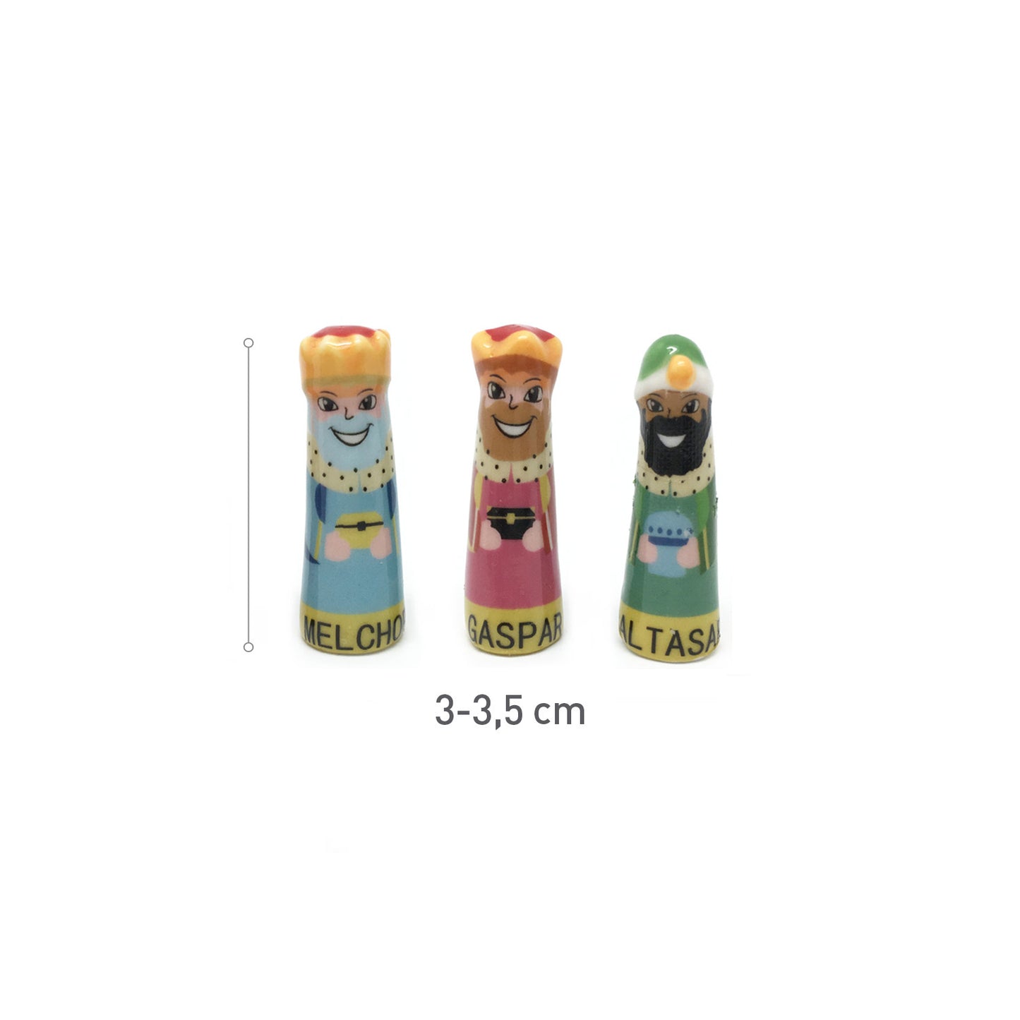 REIS MAGOS CERÁMICA COM NOME BOLO DE REI 3-3.5CM