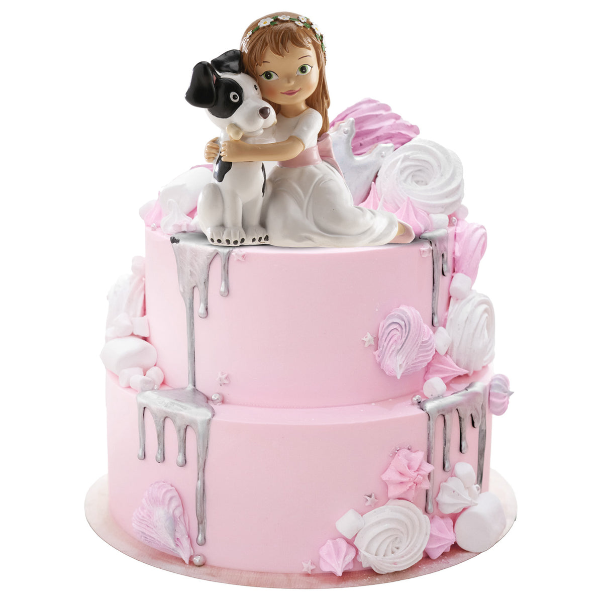 MENINA BOLO COMUNHÃO CACHORRO 11,5CM