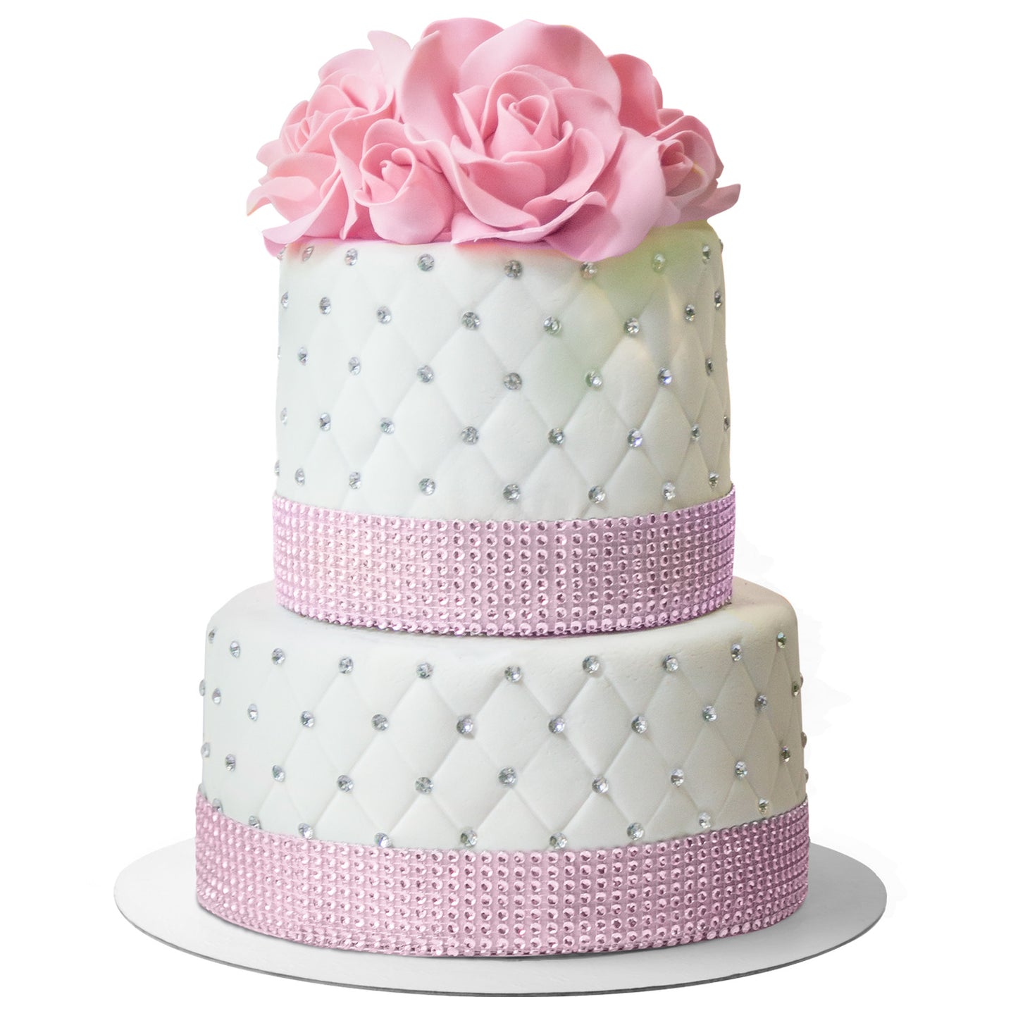 NASTRO STRASS PER TORTE 8 FILE ARGENTO 10 METRI