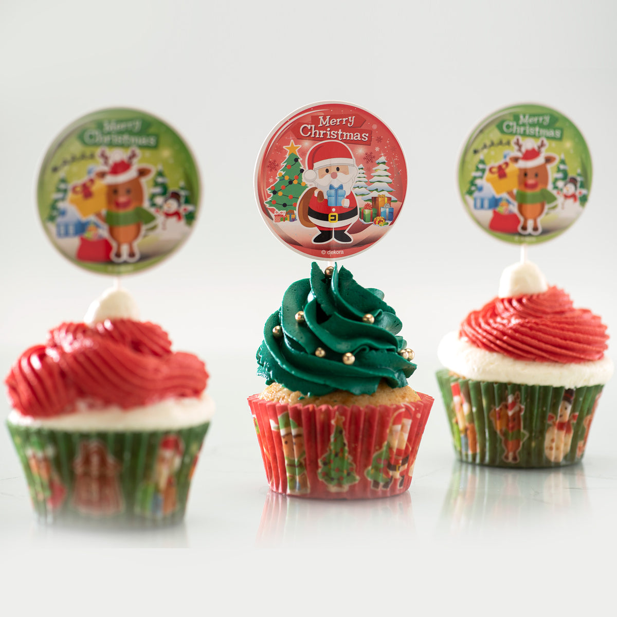 KIT DECORAÇAO CÁPSULAS Y TOPPERS NATAL