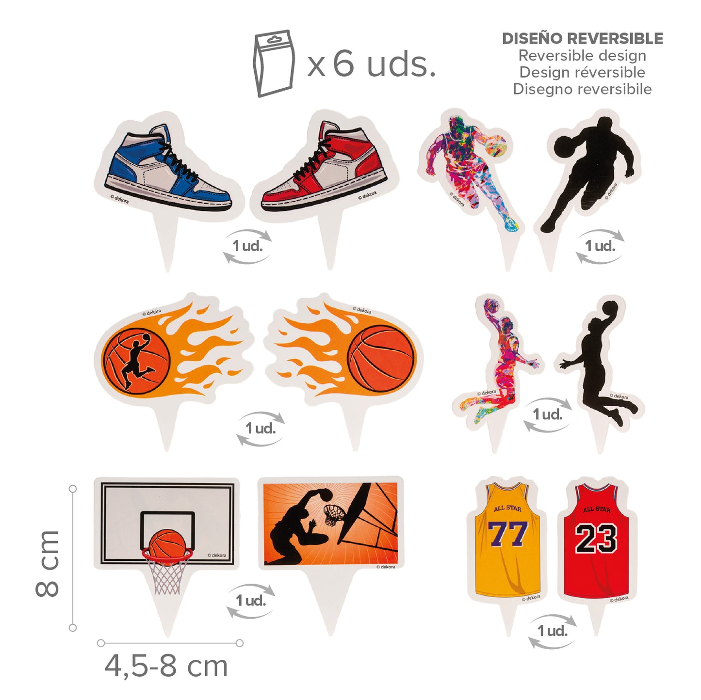 CAPSULAS CUPCAKE CON TOPPERS BASQUETEBOL 12 UNIDADES