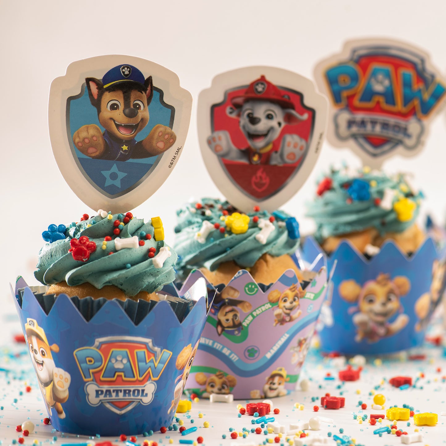 KIT DECORACIÓN CUPCAKE CON TOPPERS PAW PATROL