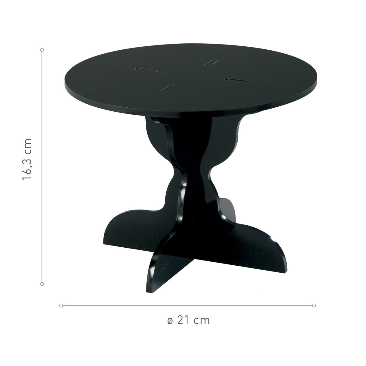 MINI BLACK PLEXIGLAS CAKE STAND Ø 210MM H 163MM