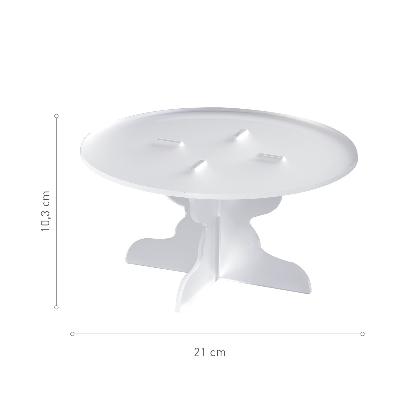 MINI ALZATA BIANCA PLEXIGLAS Ø 210MM H 103MM