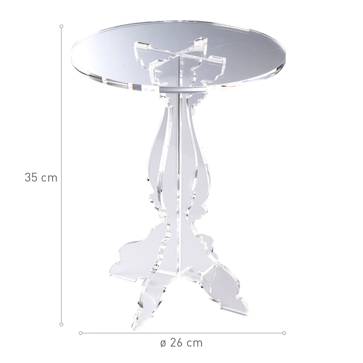 CRYSTAL BARROCO PLEXIGLAS CAKE STAND Ø 26CM H 35CM