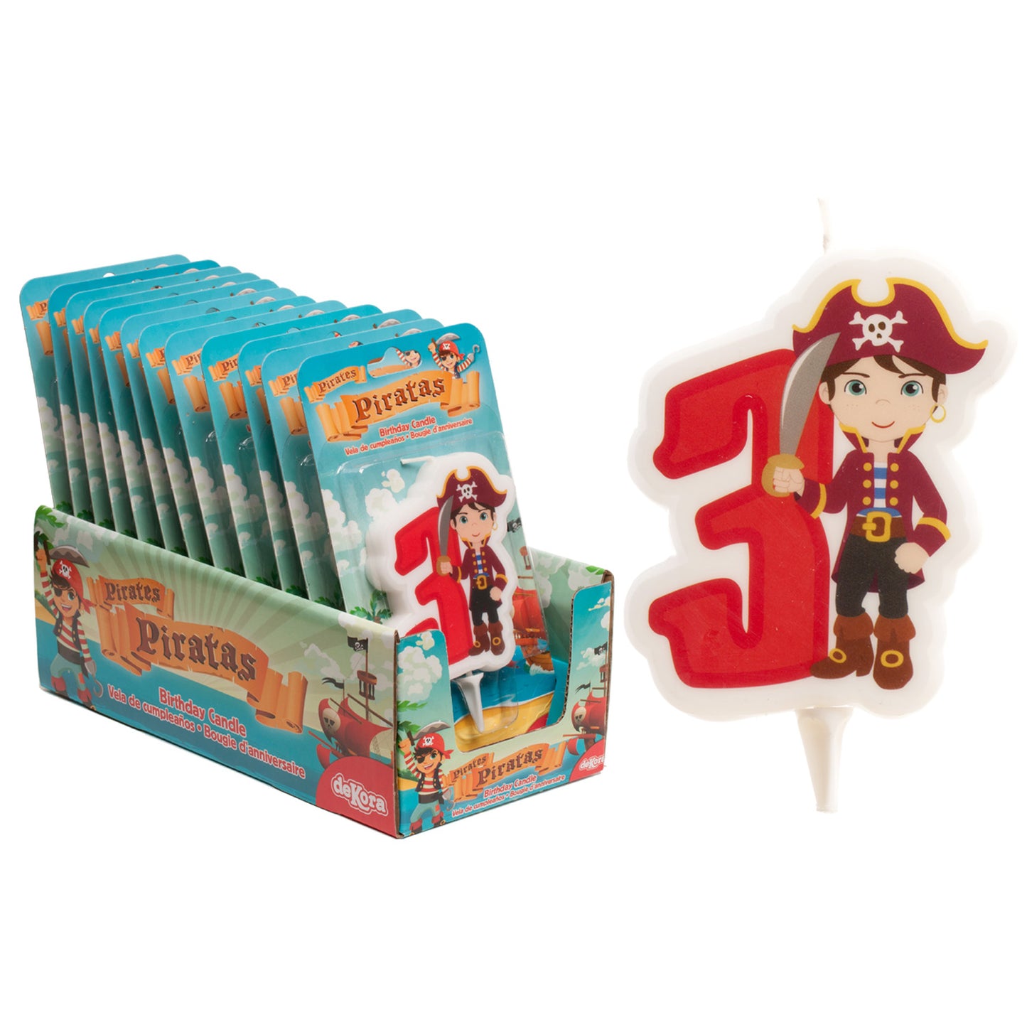 EXPOSITOR 12 VELAS 2D PIRATAS Nº 3-7 CM