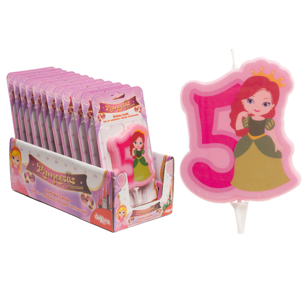 ESPOSITORE 12 CANDELINE 2D PRINCIPESSA Nº5-7CM.