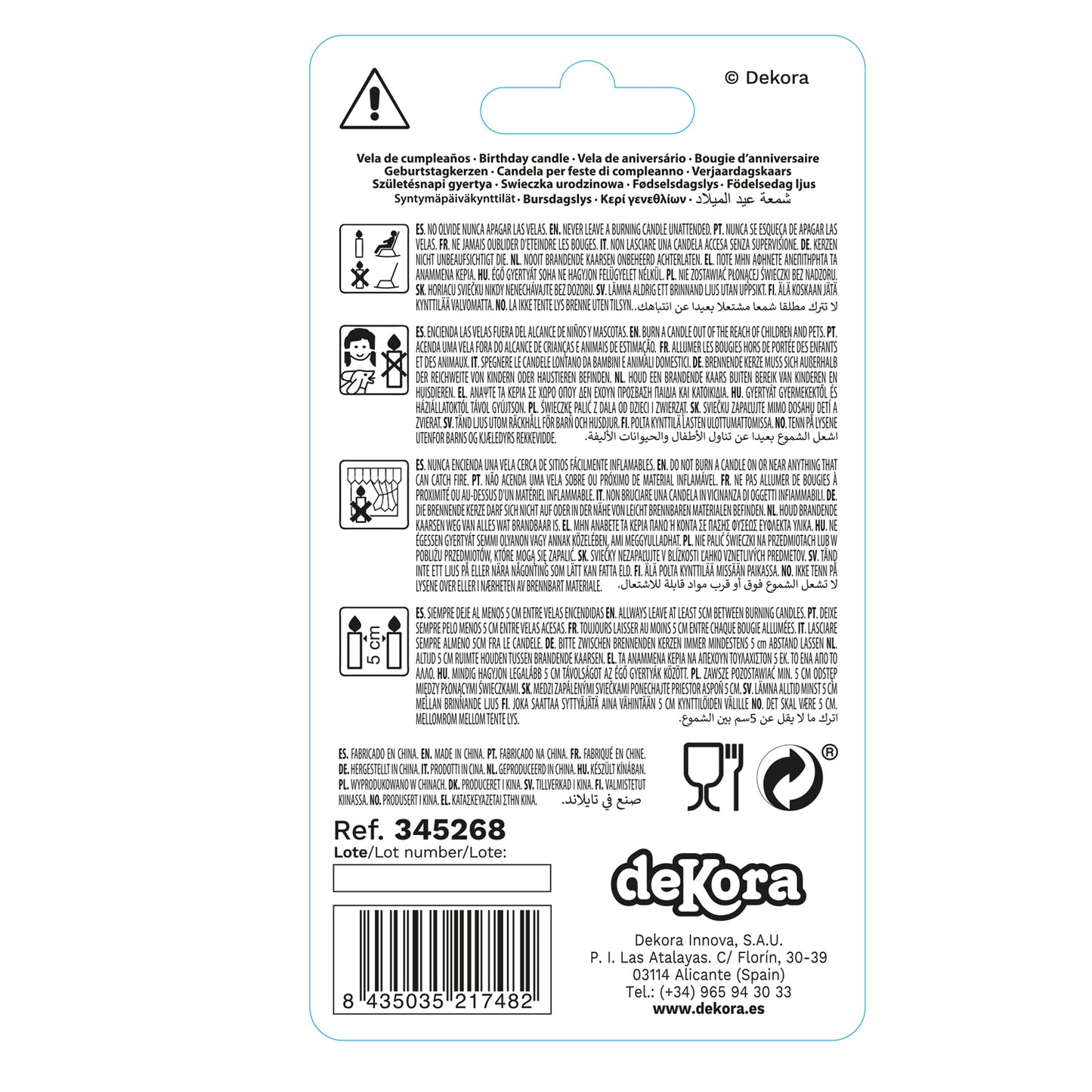 ESPOSITORE 12 CANDELINE Nº2 FLUORESCENTE 6CM