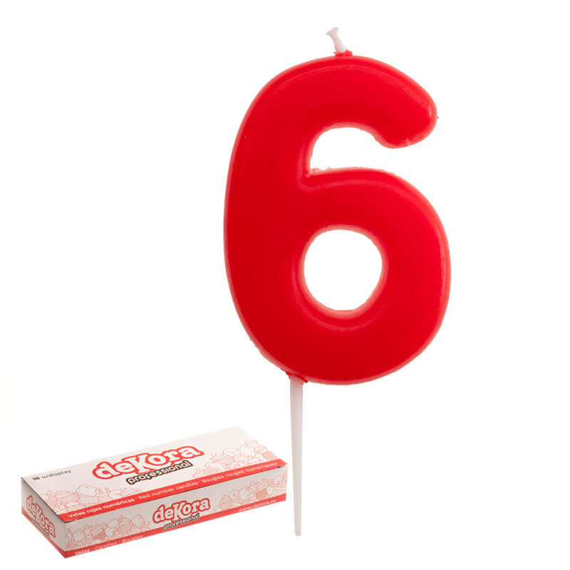 16 BIRTHDAY CANDLES NUMBER 6 GLOBER 5,5 CM