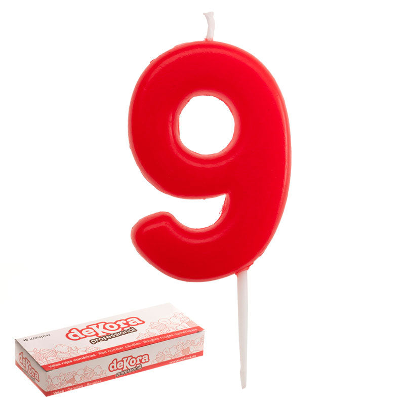 16 VELAS ANIVERSÁRIO NÚMERO 9 GLOBER 5,5 CM