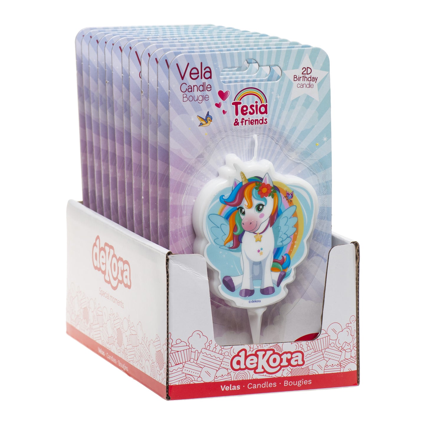 BOUGIE ANNIVERSAIRE 2D LICORNE TESIA 7.5CM
