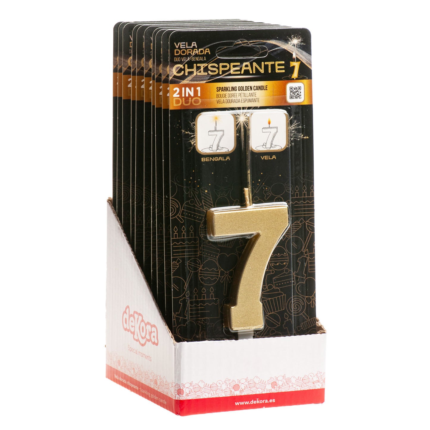 GOLDEN SPARKLING BIRTHDAY CANDLES Nº7