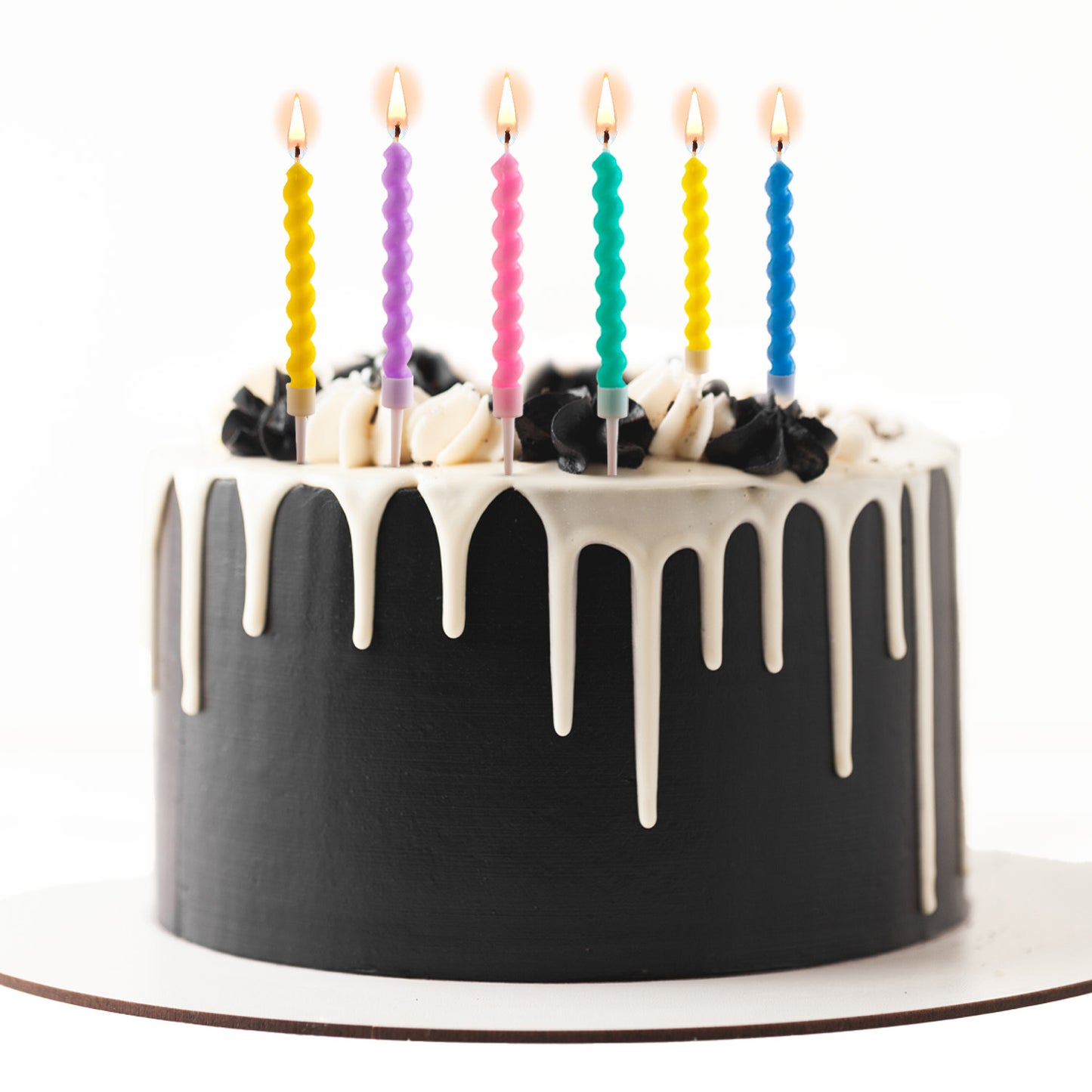 TWISTED BIRTHDAY CANDLE COULEURS 10CM