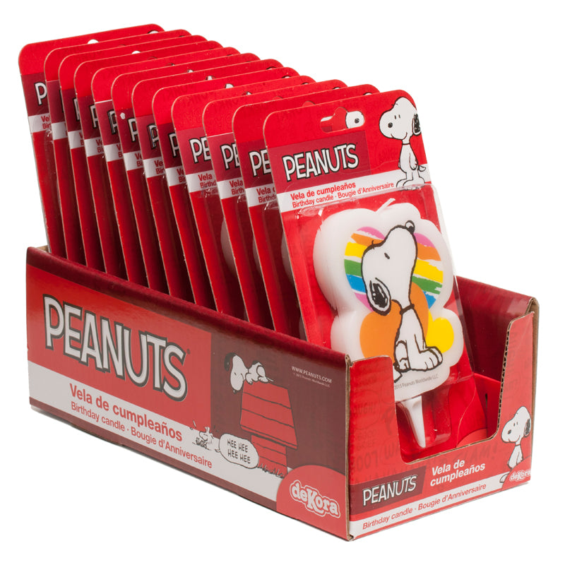 DISPLAY 12 BOUGIES SNOOPY 7,5CM.