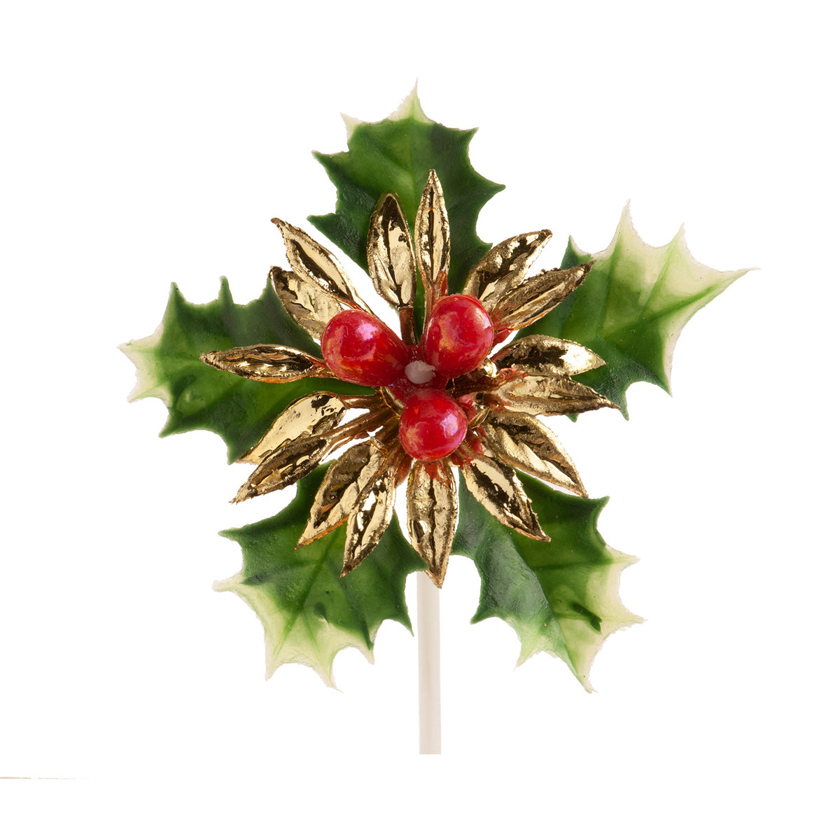 FLOR NAVIDAD CON PINCHO PLASTICO 3 MOD. 4,7CM