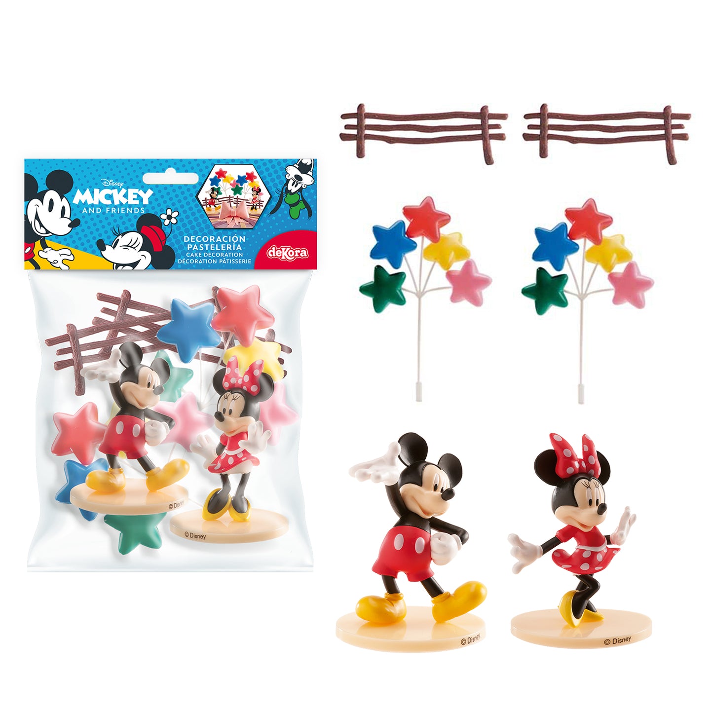 KIT PVC RETAIL MICKEY E MINNIE PER DECORARE TORTE