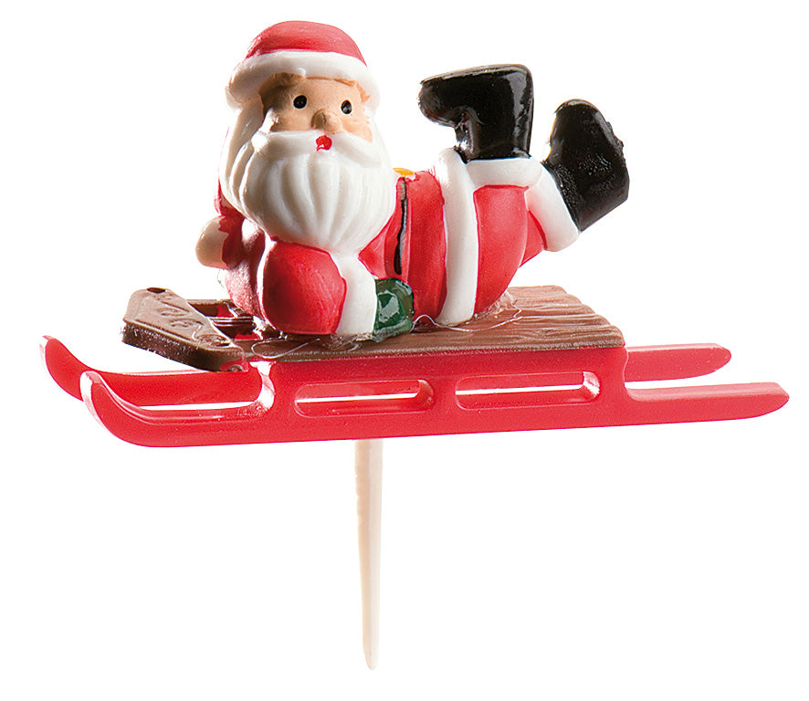 ASSORT. BABBO NATALE CON SLITTA 6-6,5CM