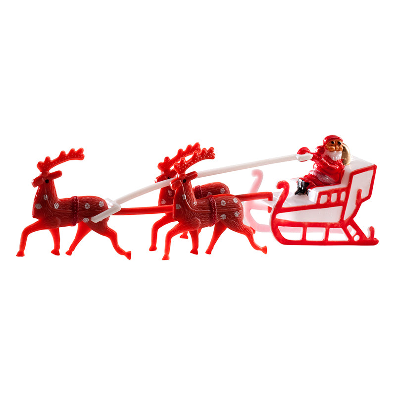 MOTIVI NATALIZI DI PLASTICA SLITTA ROSSO 5CM.